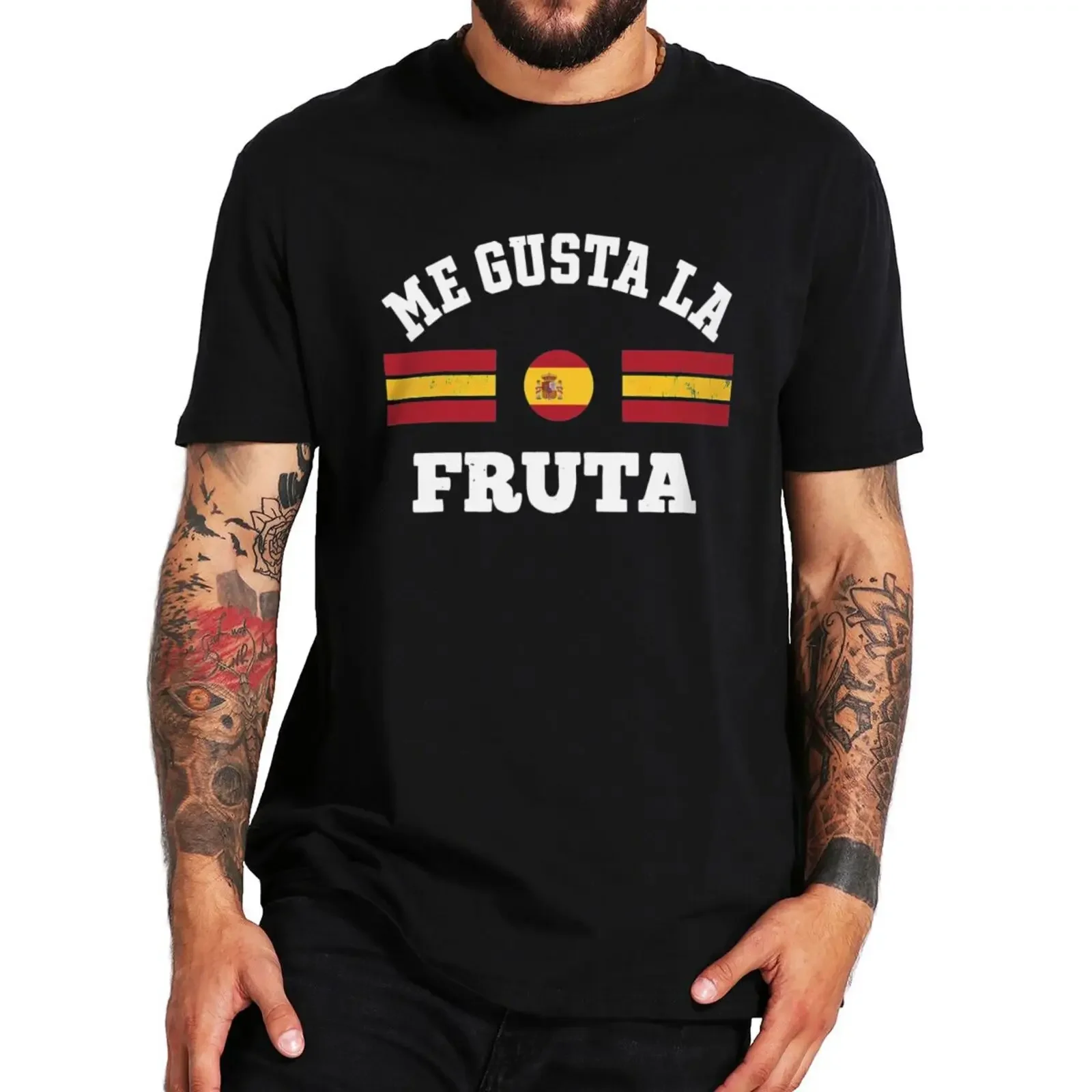 Фото I Like Fruit Spanish Meme Y2k Camiseta 100% хлопковая Мягкая футболка унисекс с круглым вырезом для мужчин женщин Me Gusta La Fruta футболка европейский размер №3
