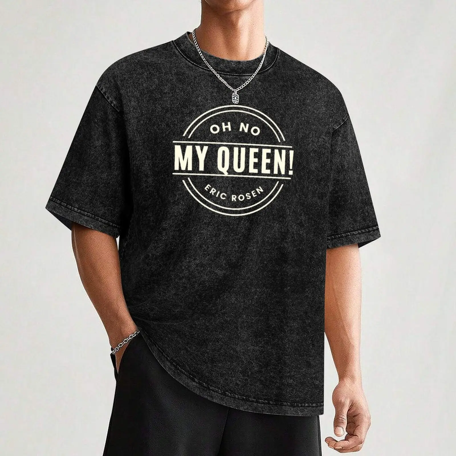 Фото Футболка Oh No My Queen- Eric Rosen Chess Quote, винтажные футболки больших размеров, одежда для мужчин №3