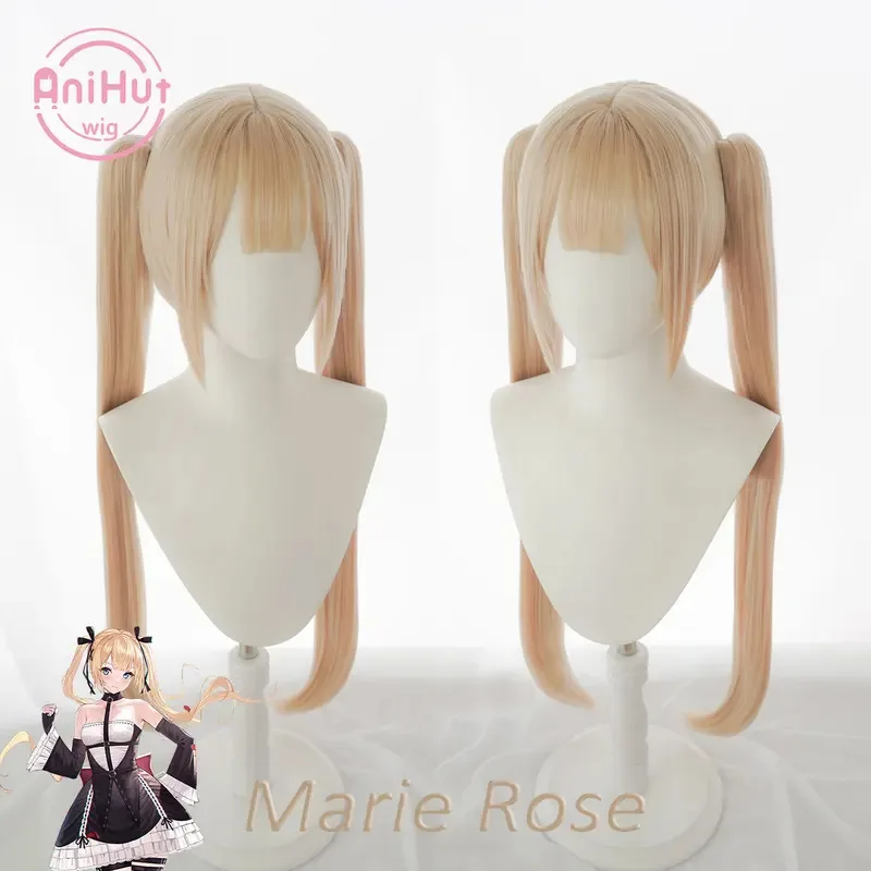 【Anihut】Marie Rose Косплей Парик Игра Azur Lane Dead Or Alive Женский термостойкий синтетический парик блондинки Marie Rose Косплей