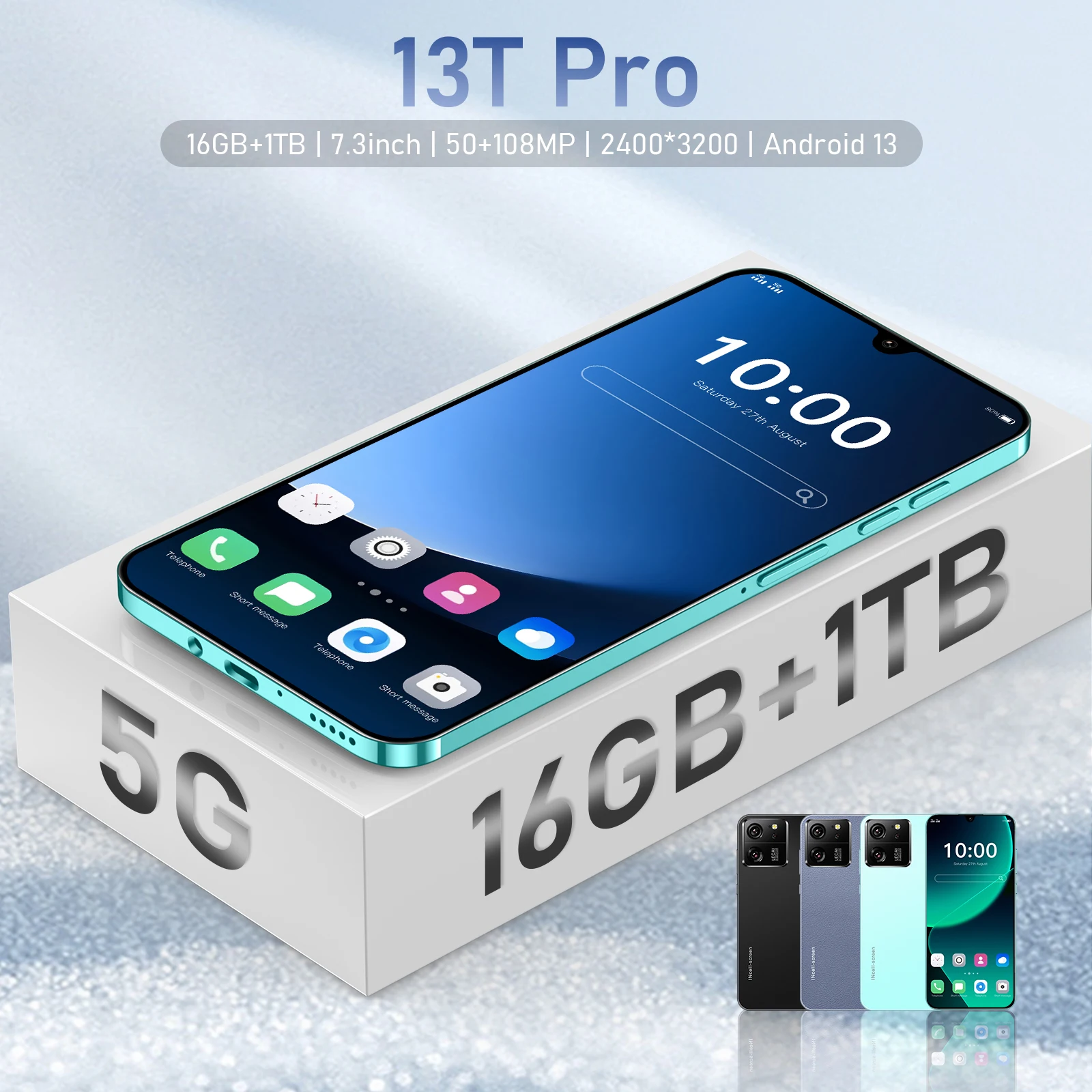 Глобальная версия 13T Pro смартфон 5G 7,3 дюйма Snapdragon 8 gen2 50MP + 108MP камера 6800 мАч аккумулятор Android телефон разблокирован Celular