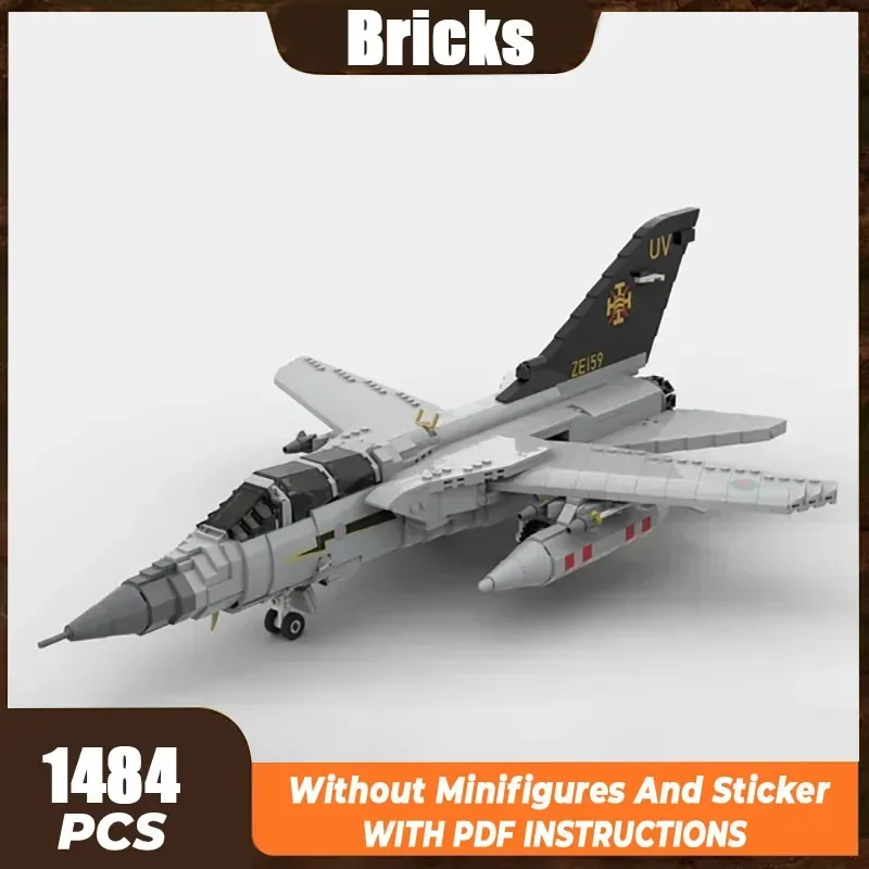 Moc Building Bricks Военная модель 1:35 Tornado ADV F.3 Технология истребителя Модульные блоки Подарочные рождественские игрушки Наборы для самостоятельного изготовления Сборка