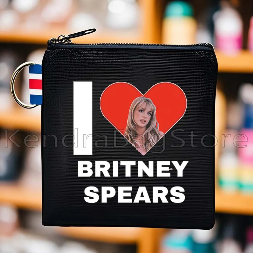 Фото Модный черный кошелек для монет Britneyspears, чехол для ключей в форме сердца, поп-арт, сексуальный Бритни Спирс, музыкальный фанат, подарки, милая маленькая сумка, кошелек, чехол №4