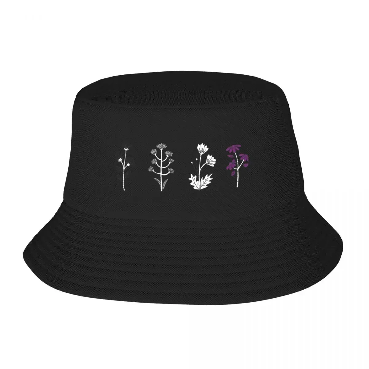 Asxuel fleurs sauvages LRT Ace fierté asexualité subtil Queer seau chapeau casquette de pêche casquette de soleil Vintage ho