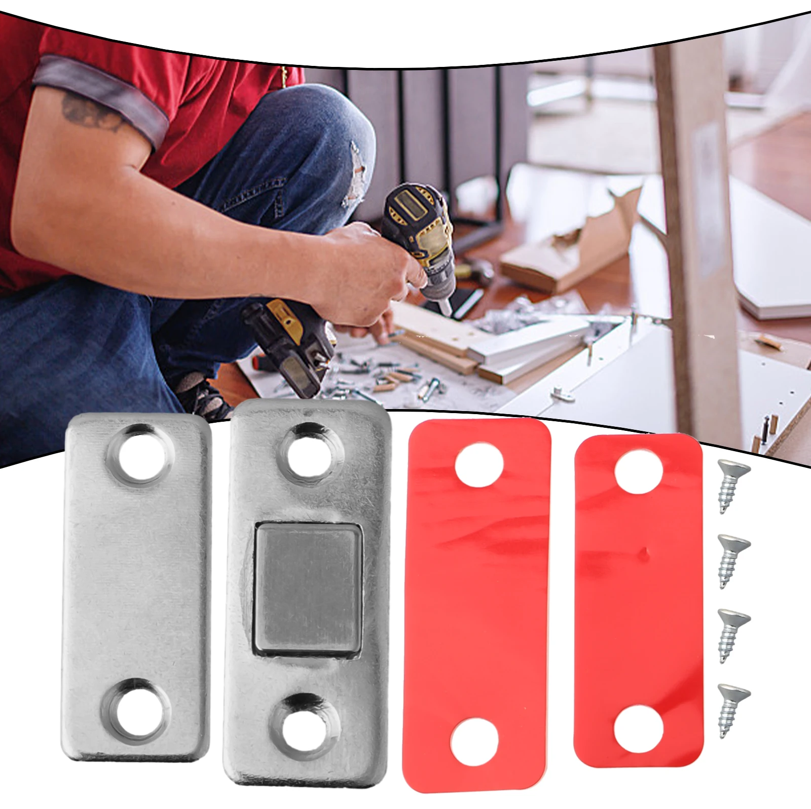 Фото Защелка Самоклеящаяся защелка Шкафы Двери Schlafzimmer Zubehör Closer Schrank Zuhause Schublade Tool Haushalt №2