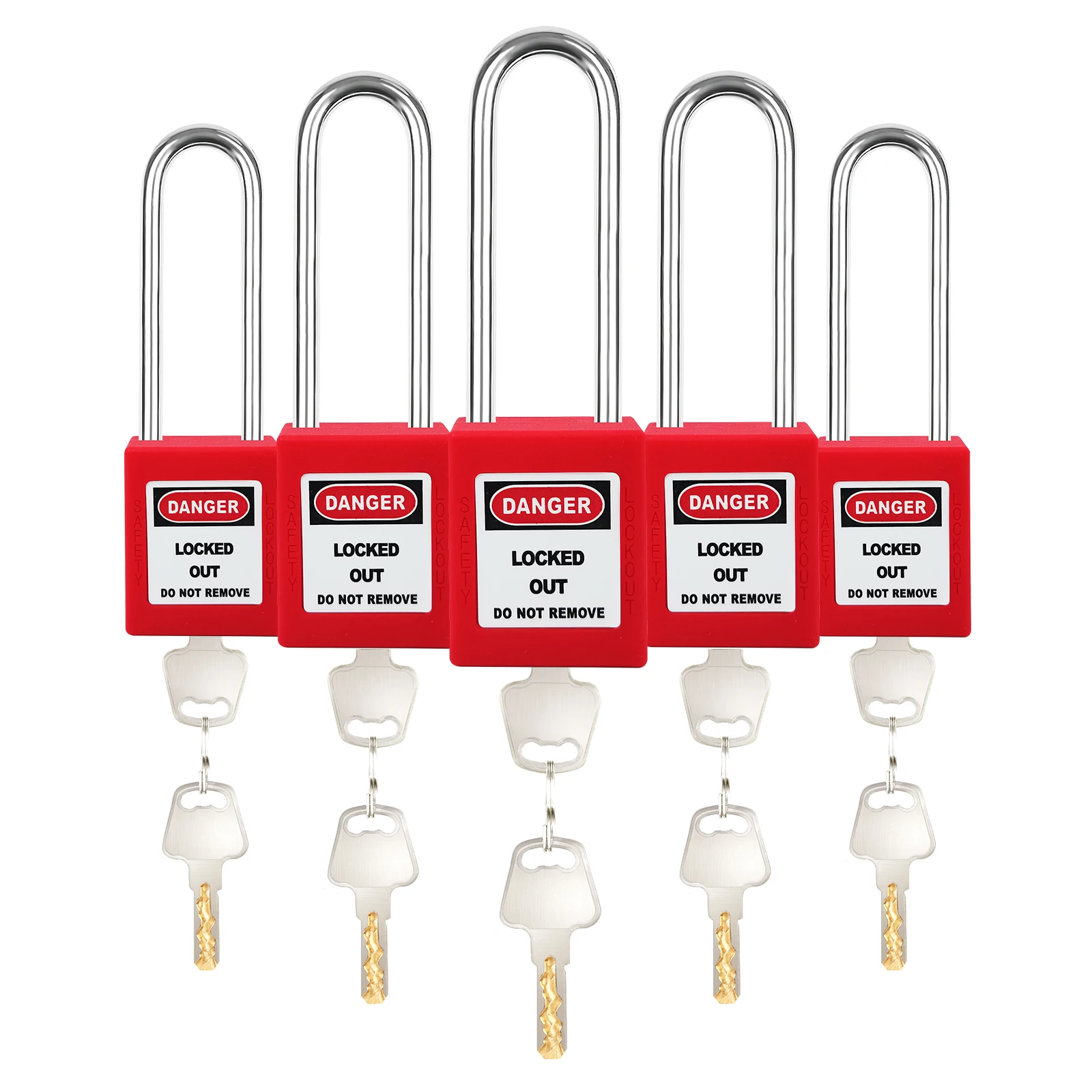 5/10 шт., 76 мм, стальная защитная блокировка/Tagout Steel, промышленный страховочный замок Seguridad, красный, желтый, зеленый, черный, синий с 2 ключами
