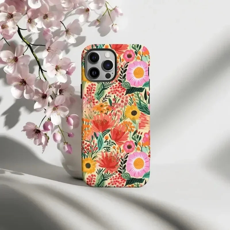 Фото Чехол для телефона Garden Maximalist с цветочным принтом для iPhone 16, 15, 14, 13, 12, 11 Pro Max Plus, роскошная магнитная двухслойная задняя крышка №5
