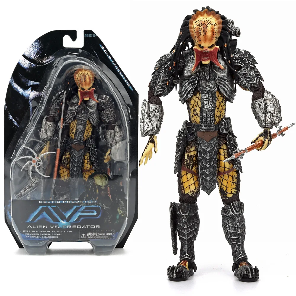 Фото 18 см NECA Alien vs Хищник Лицо Кошки Кельтский Шрам Аниме Коллекция Фигурки Мобильная Ручная Игрушка Модель Орнамент Подарок №4