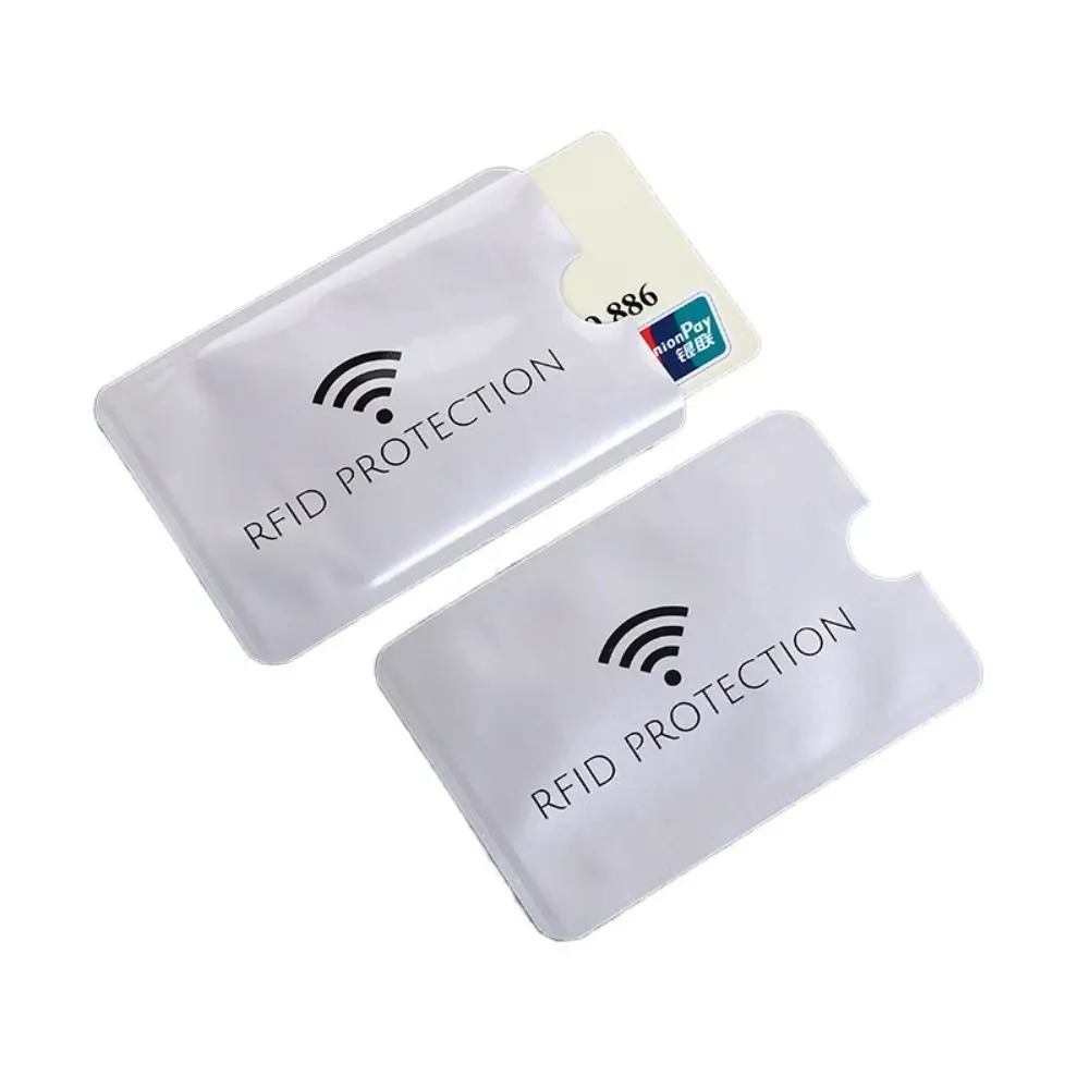 Фото 10 шт., блокирующий NFC, анти RFID-держатель для карт, замок для чтения, алюминиевая фольга, чехол с блокировкой NFC, серебристый корейский стиль, коробка для удостоверений личности, дорожная коробка №2