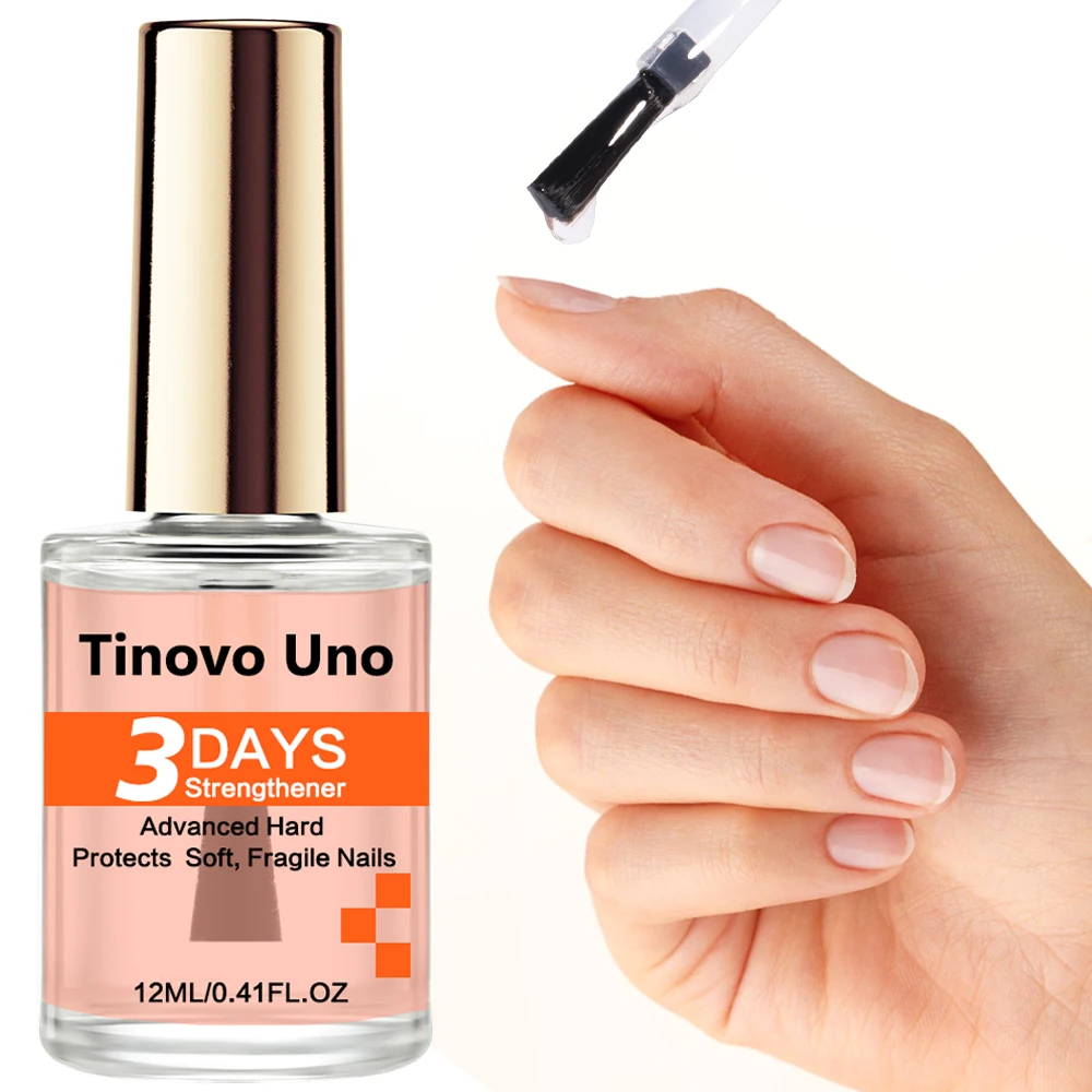 Усилитель для ногтей Tinovo Uno 3 дня, кератин, розовый, крепкий отвердитель для мягких и тонких ногтей, натуральная сухая основа, верхняя часть