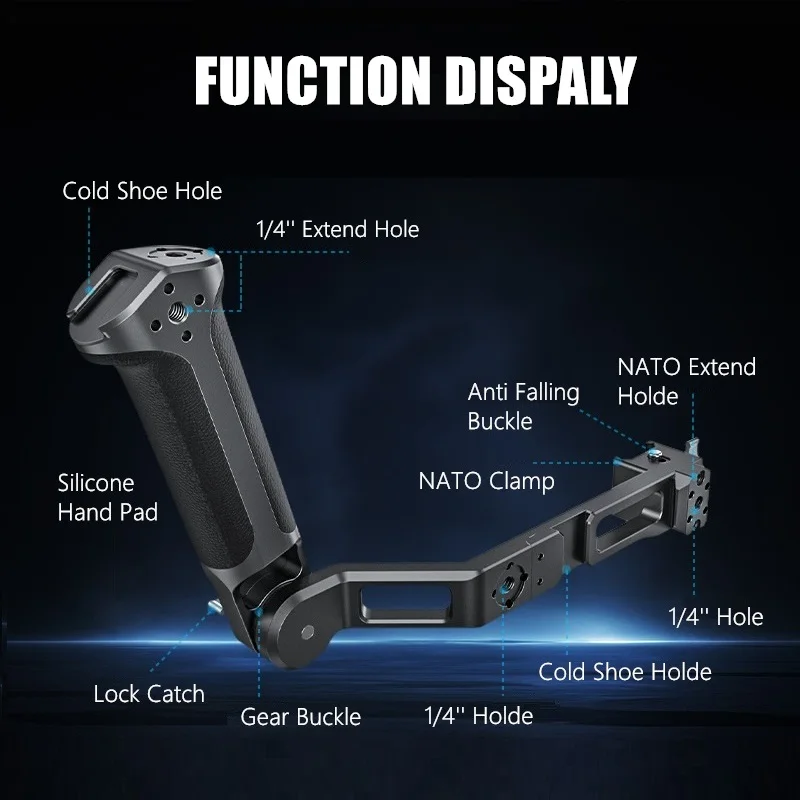 Регулируемая рукоятка для стабилизатора DJI RS 4/3/2 Pro Mini RCS 2, гибкая 360° ° Регулировки и насыщенное расширение