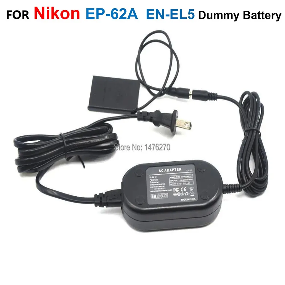 Адаптер питания EP - 62A en - EL5 Enel5 en - EL5 Dummy Battery + EH - 62A Nikon Coolpix 5200 5900 7900 P80 P100 P5000 P5100 P6000 S6100