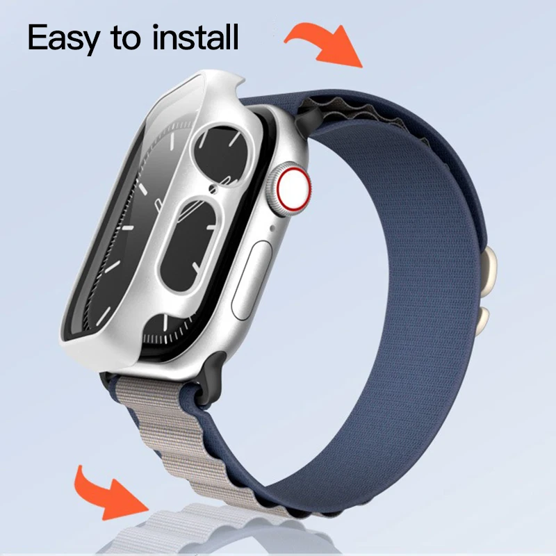 Фото Закаленное стекло + крышка для Apple Watch серии 10 42 мм 46 мм, Матовый Жесткий Бампер из поликарбоната, Защита экрана для телефона, аксессуары для iWatch 10 42/46 №2