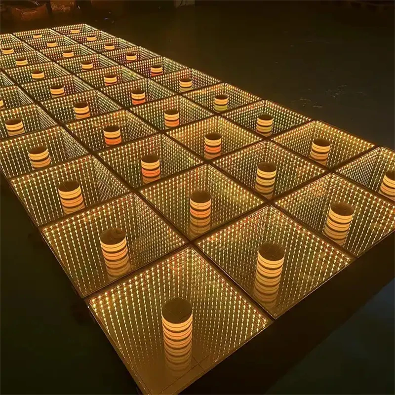 8 шт. 50X50X7CM сценический RGB светодиодный танцпол 3D Abyss интерактивное магнитное зеркало светодиодный танцпол