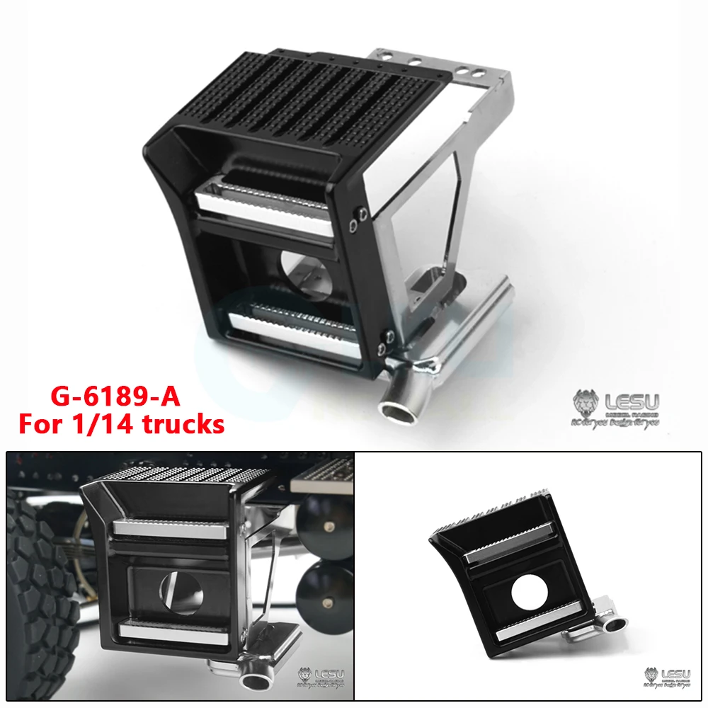 LESU G-6189-A для Tamiya 1/14, тягач, инженерный автомобиль, игрушки, металлический аккумуляторный ящик, выхлопные декоративные аксессуары