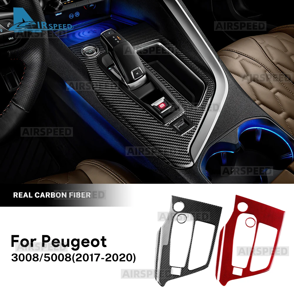Настоящая мягкая наклейка из углеродного волокна для Peugeot 3008/5008 ICEV PHEV 2017 2018 2019 2020 2021 2022 2023 2024 Автомобильная панель переключения передач