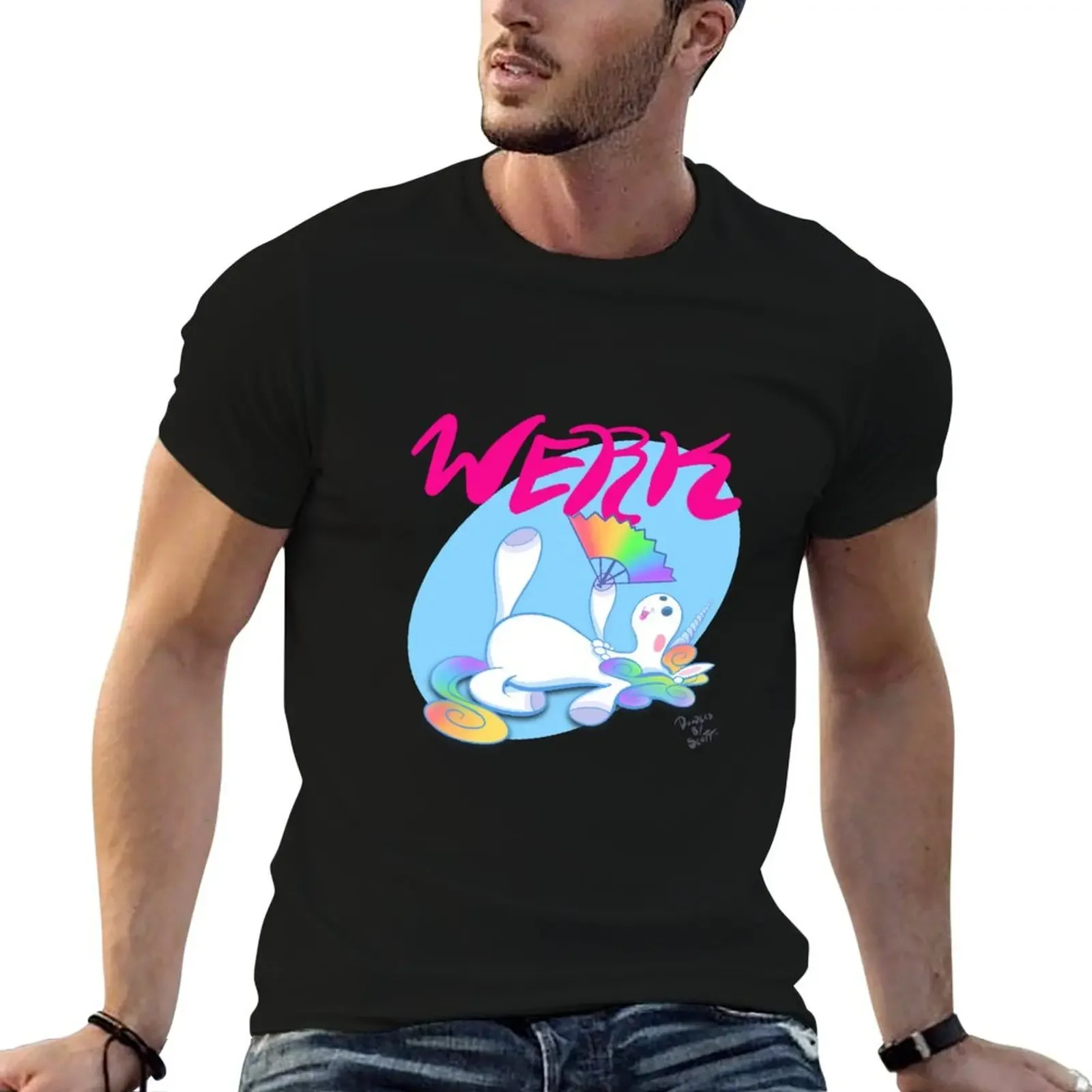 Футболка WERK PRIDE, футболки с аниме, летние топы, мужские однотонные футболки