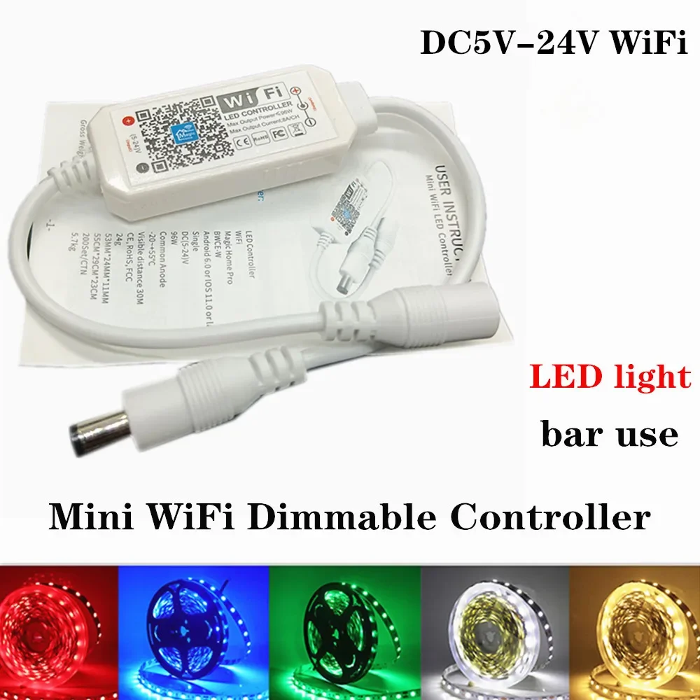 Magic Home DC5-28V беспроводной мини-контроллер с регулируемой яркостью Wi-Fi одноцветные светодиодные контроллеры для 2835 5050 5630 5730 светодиодные ленты
