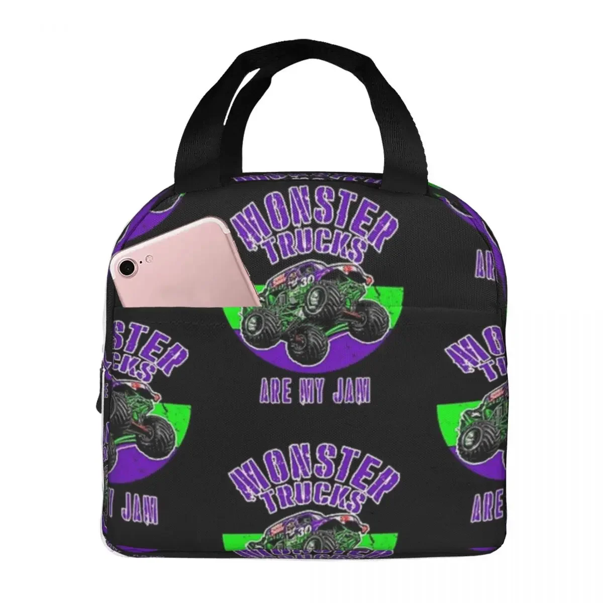 Monster Truck Are My Jam Могильный экскаватор Сумки для обеда Изолированная коробка для бенто Портативная сумка для обеда Многоразовые сумки для пикника Термосумка-холодильник