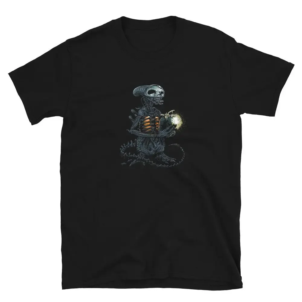 E T Alien футболка с ксеноморфом Scifi ужас экстра-наземный граненый нагрудник королева страшное пространство сердцебиение свет
