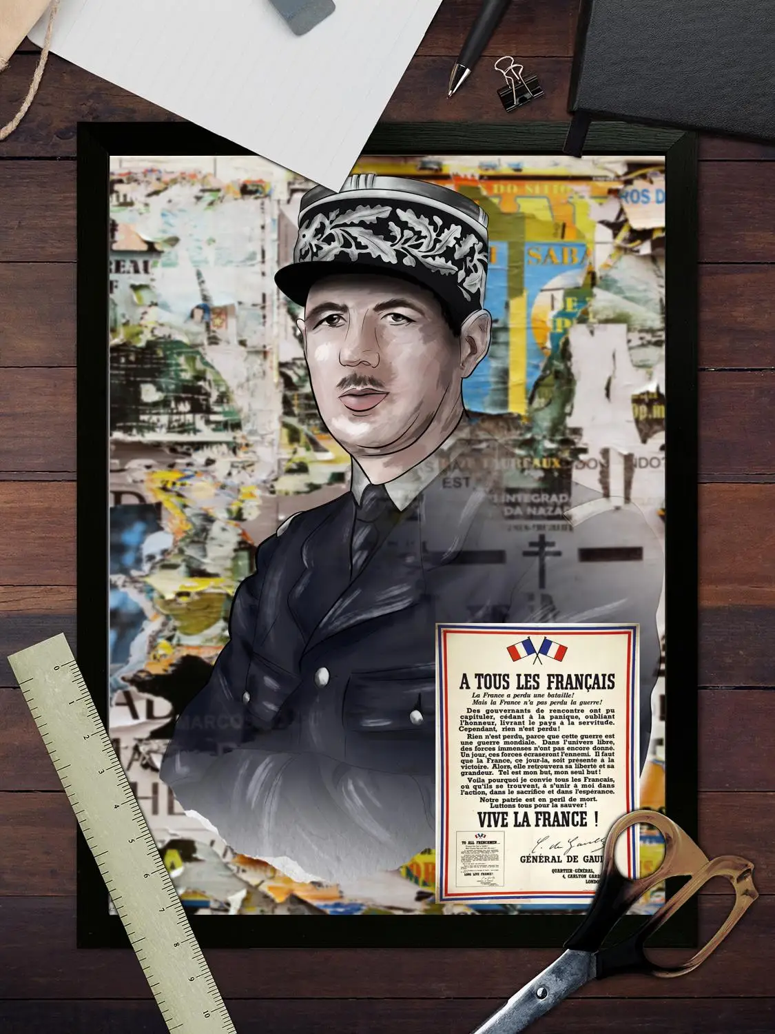 Фото Картина на холсте Charles de Gaulle, настенное искусство, печать с изображением, современная семья, декор для спальни, постеры, декоративная живопись №3