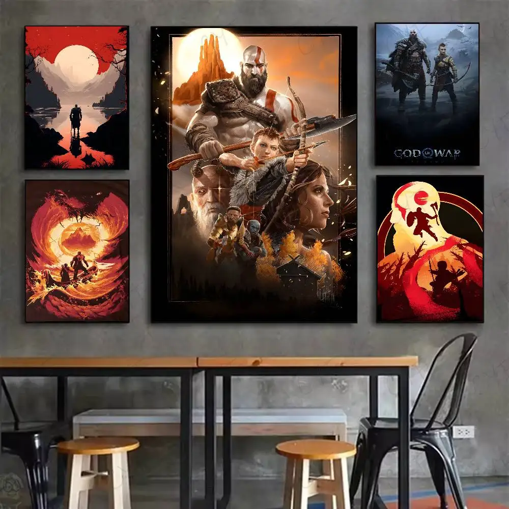 Фото Игра God Of War Ragnarok плакат HD Art липкая стена водостойкая домашняя гостиная спальня бар эстетическое украшение №2