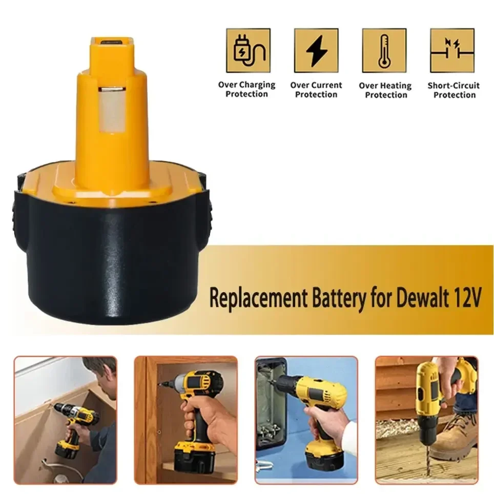 Фото 6800mAh 9,6 V для Dewalt Ni-MH батарея DE9061 DE9062 DW9060 DW9061 DW9062 EZWA DE9036 29 4800mAh 9800mAh №2