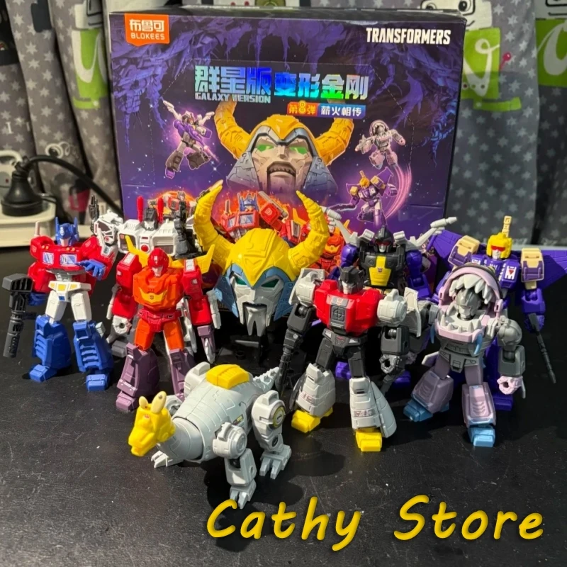 Оригинальные Blokees Transformers Galaxy V8 Blind Box Mystery Box Optimus Prime, экшн-фигурка, модель для рабочего стола, сборная игрушка Gif
