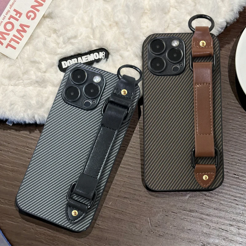 Ремешок-держатель-подставка Бизнес-кевлар Чехол для телефона для xiaomi POCO X7pro X6 X5 X4GT X3 Углеродное волокно Текстурированный Простая защита