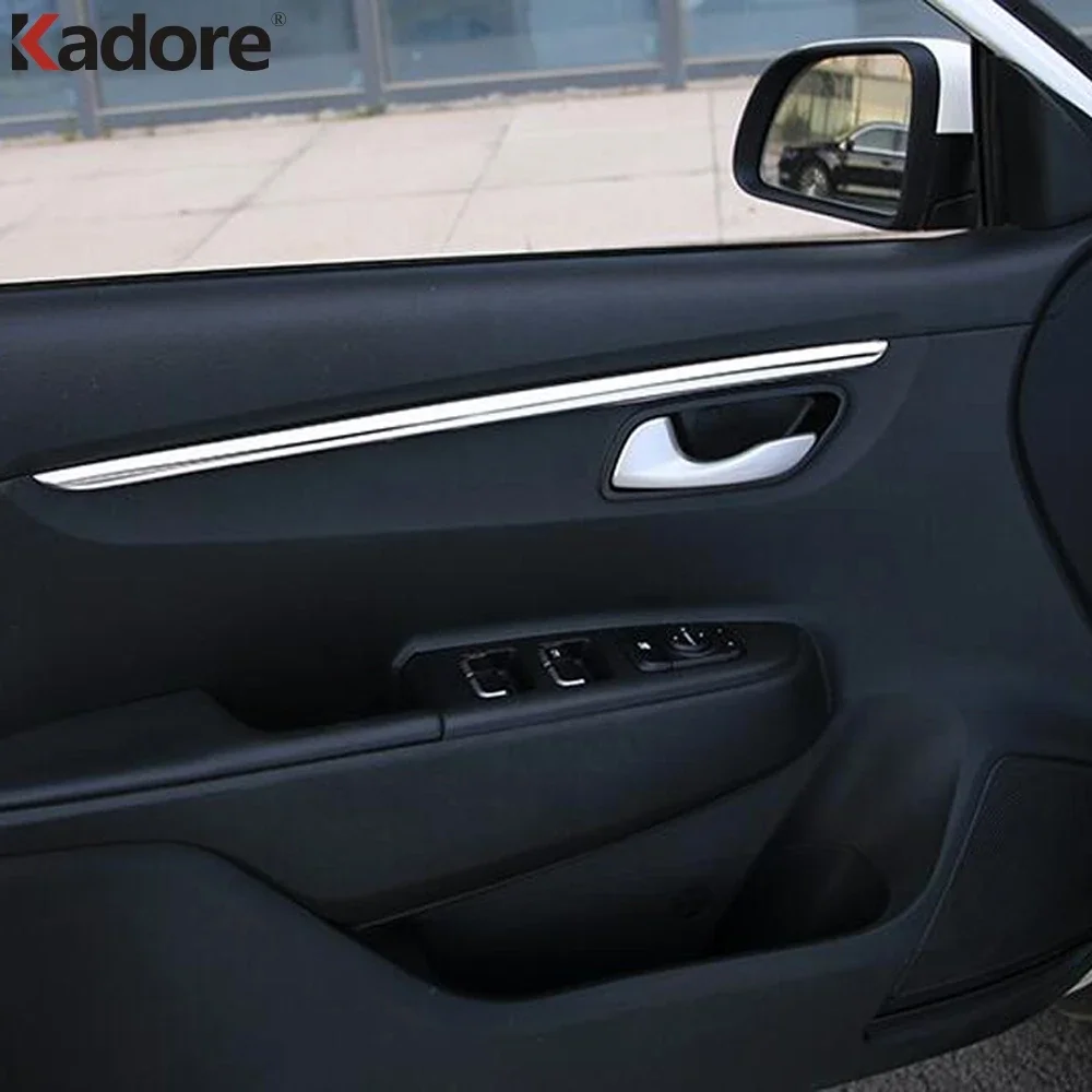 Фото Украшение внутренней двери автомобиля, литая накладка для Kia Rio 4 X-line 2018 2019, наклейки, аксессуары для интерьера, защита №3