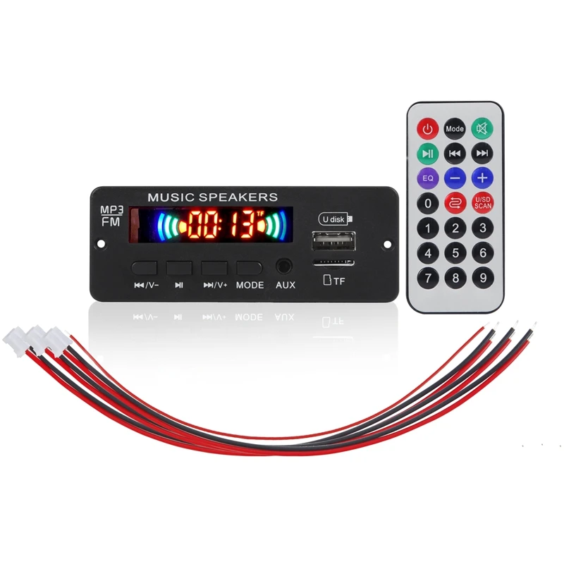 Плата декодера MP3 WPE 12 В, аудио модуль, USB TF радио Bluetooth5.0, беспроводной музыкальный Автомобильный плеер с дистанционным управлением