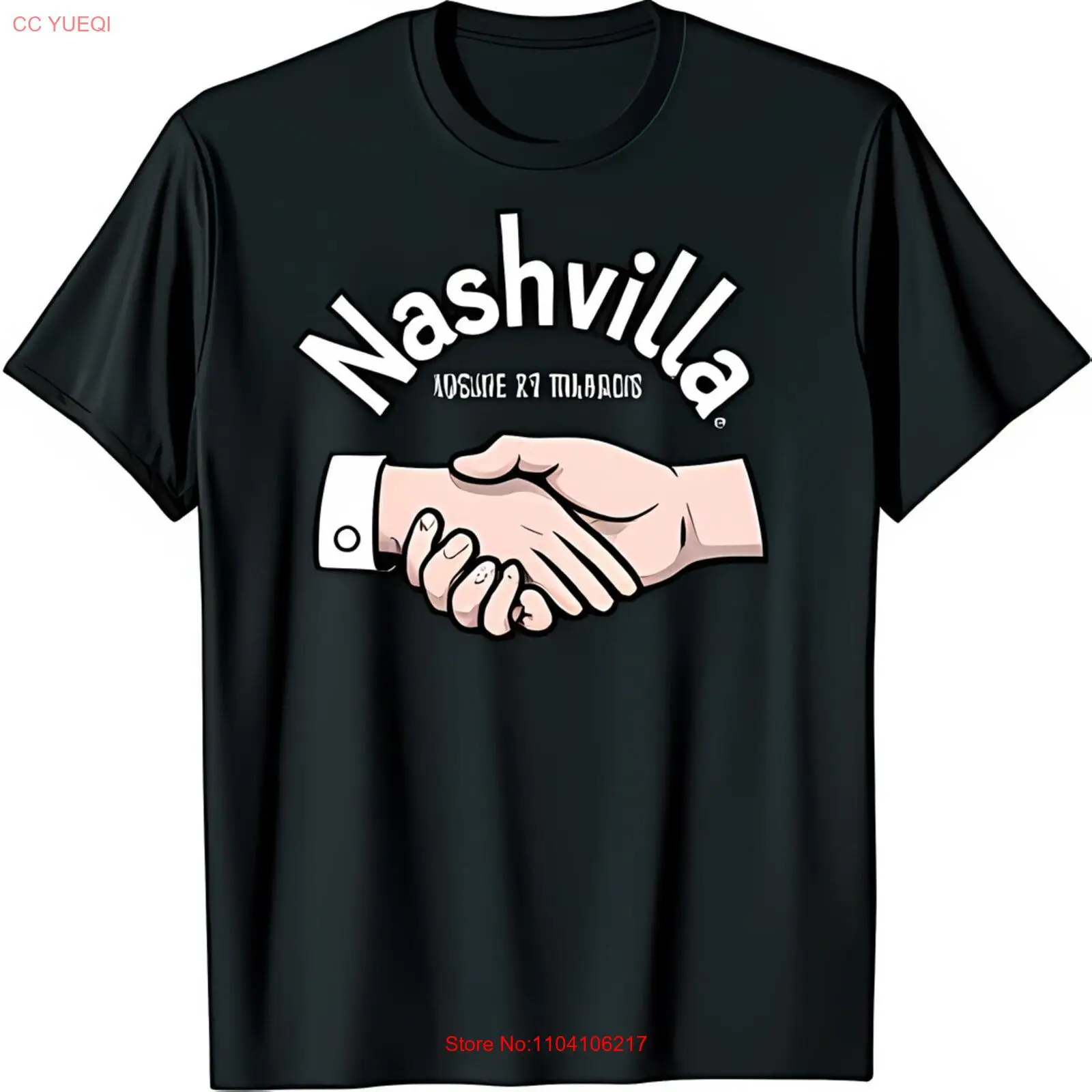 Черная футболка с графикой Nashville и мультяшным рукопожатием 27 традиций