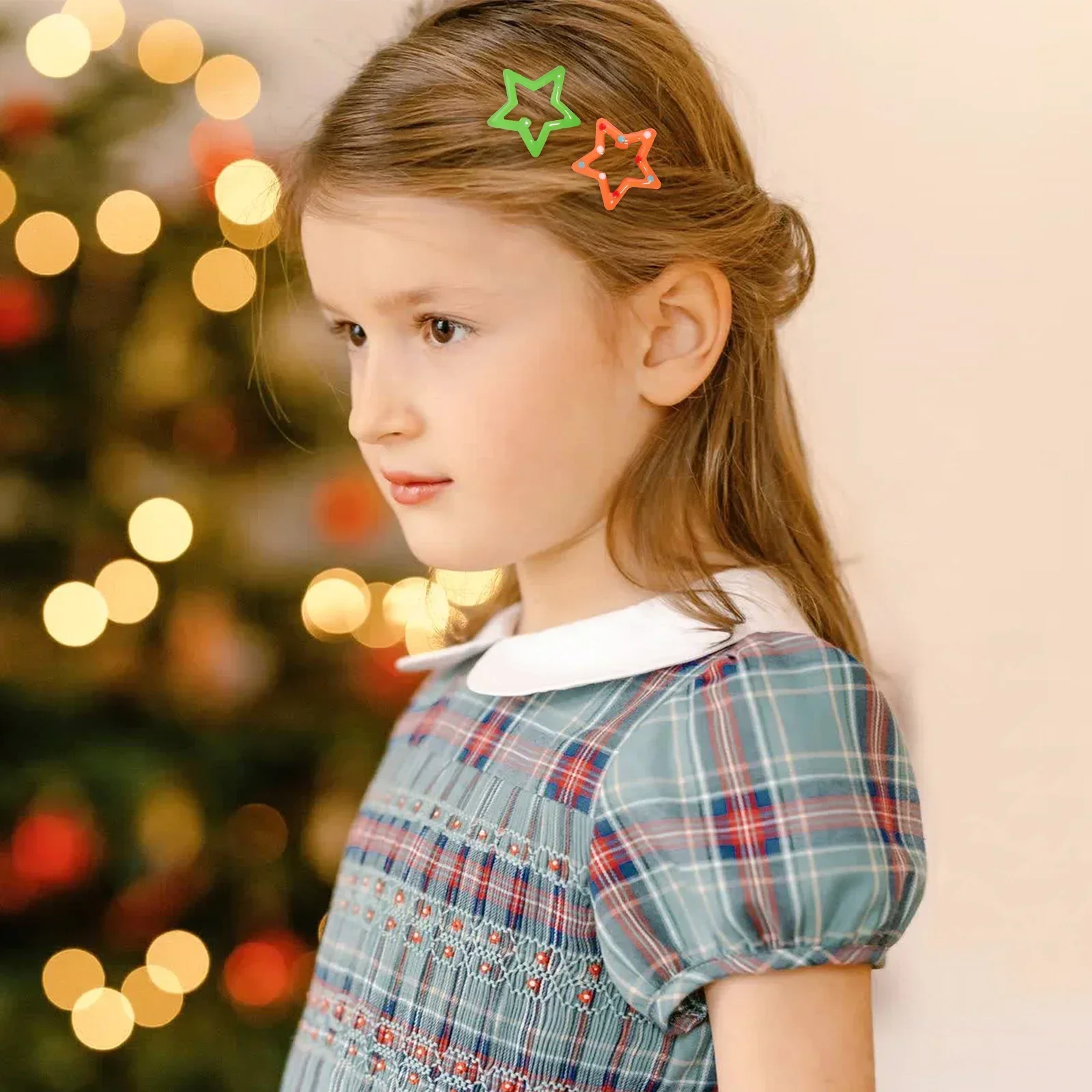 Фото 10Pcs/set Colorful Star Hair Clips for Baby Girl Glitter Metal Snap BB Clip Hairpin Headwear Boutique Hairclip Child Accessories №2