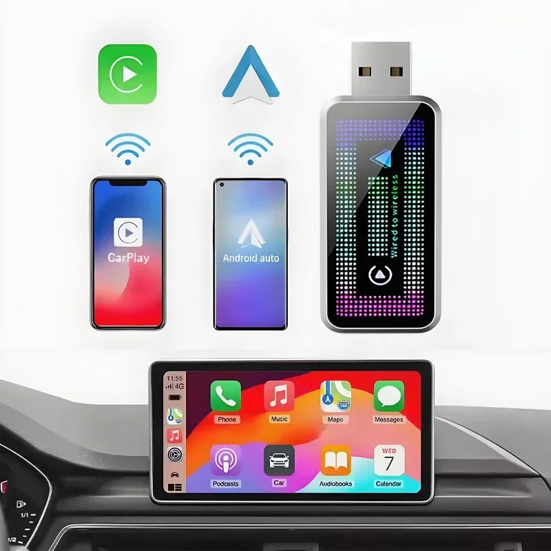 Фото Для Ford Escape C520 ZC/ZD C520N C519 Автомобильный Smart 2 в 1 Mini CarPlay Беспроводной ключ Быстрое подключение AI Box Автомобильные аксессуары №4