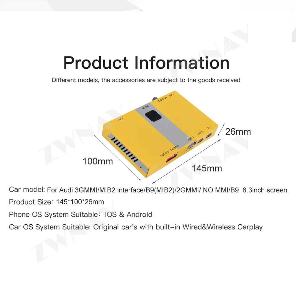 Фото Новый продукт 2025 года коробки декодера Carplay для Audi All Series 2GMMI/3GMMI/B9 MIB2 System Android Auto Mirror Link Airplay №3