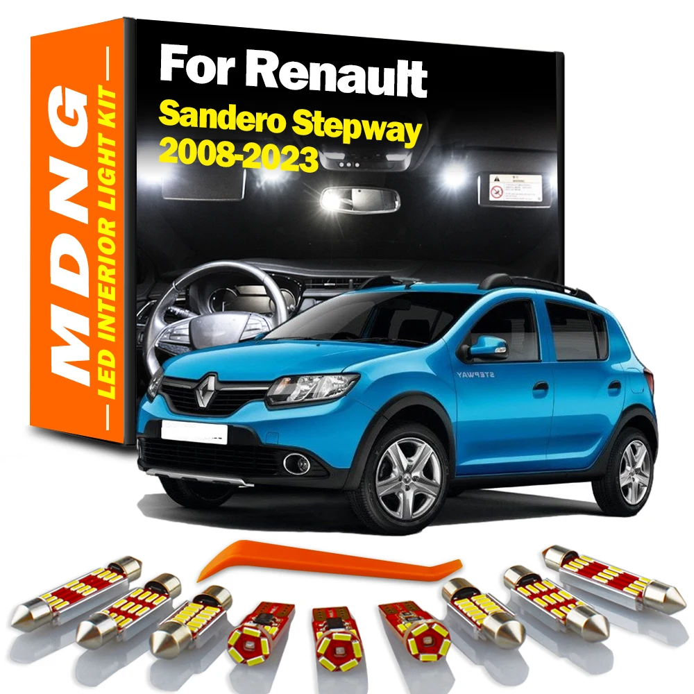 9 шт., лампа для чтения багажника для Renault Sandero Stepway 2008-2018 2019 2020 2021
