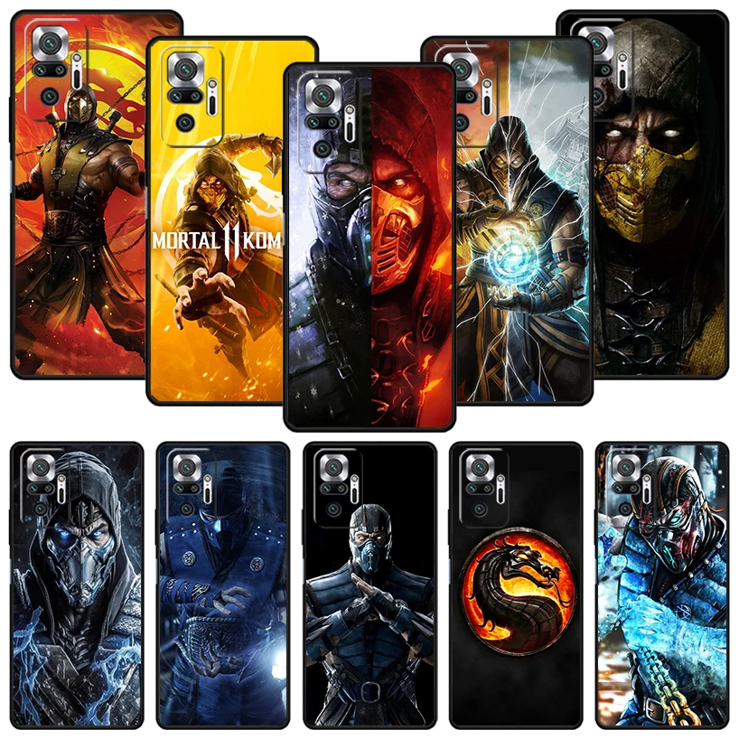 Черный чехол для телефона Mortal Kombat для Xiaomi Redmi 12 12C 10A 10C 10 9C 9T 9A 9 Poco X5 Pro X3 Nfc M5S M4 M3 F3 K40, мягкий чехол