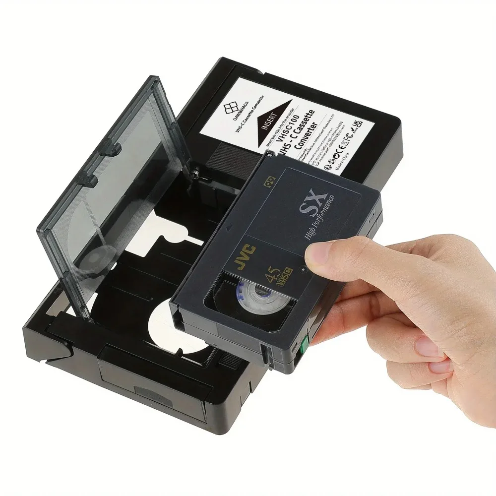 Классический винтажный адаптер для ленты VHS-C, конвертируйте ленты VHS в видеокассеты VHS-C половинного размера с этим конверсионным ящиком