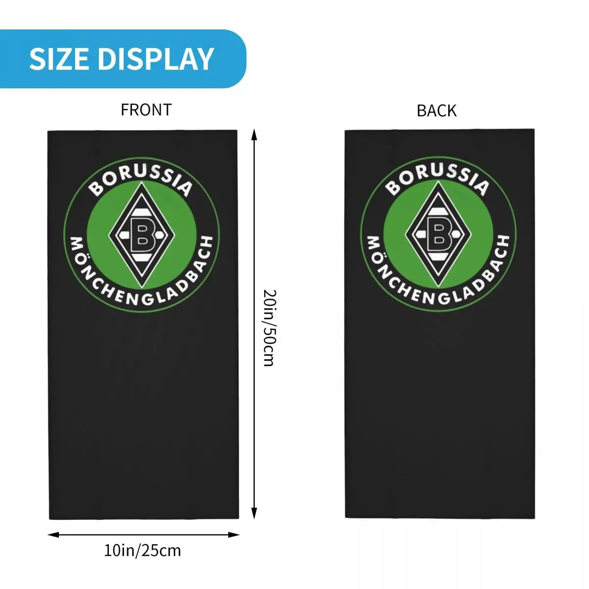 Фото Borussia Monchengladbach Германия Бундеliga Neck Gaiter Бандана Шарф Маска для лица Теплая Пылезащитная Спорт на открытом воздухе №3