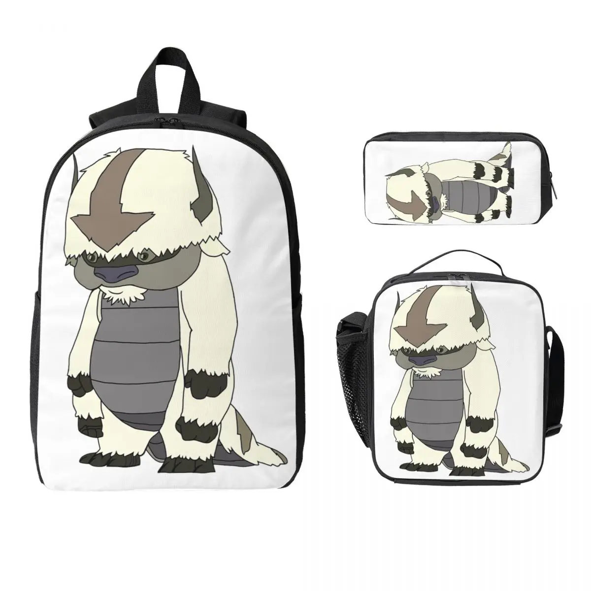 Рюкзак Standing Appa Avatar The Last Airbender, студенческая сумка для книг для мальчиков и девочек, школьная сумка, изолированная сумка для обеда 3 шт., пенал