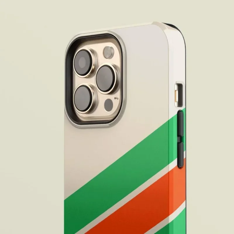 Роскошный зеленый оранжевый чехол Clmj в диагональную полоску для iPhone 16, 15, 14, 13, 12, 11 Pro Max Plus, магнитный двухслойный чехол (art.: 3920ccea1afa7) - 3920ccea1afa7