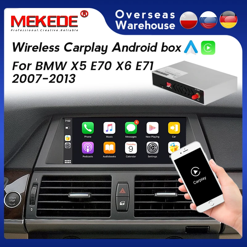 Декодер интерфейса MEKEDE Carplay Android Auto для BMW E60 E70 E71 E84 F01 F02 F07 F10 F11 F25 F26 F30 CIC NTB CCC Легкая под...