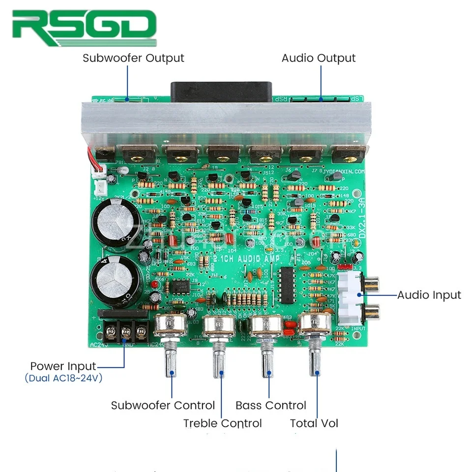 Фото DX-2.1 канал 240 Вт высокой мощности усилитель сабвуфера плата AMP двойной AC18-24V домашний кинотеатр аудио усилитель плата DIY Comonpents №3