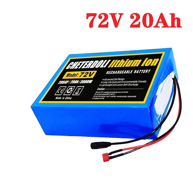 Аккумуляторная литиевая батарея 21700, 72 в, 20 А · ч, 20 в, 4p, 84 в, аккумуляторная батарея, аккумуляторная батарея для двигателя, аккумуляторная батарея BMS 3000 Вт, Daya Tinggi + Pengisi Daya 3A