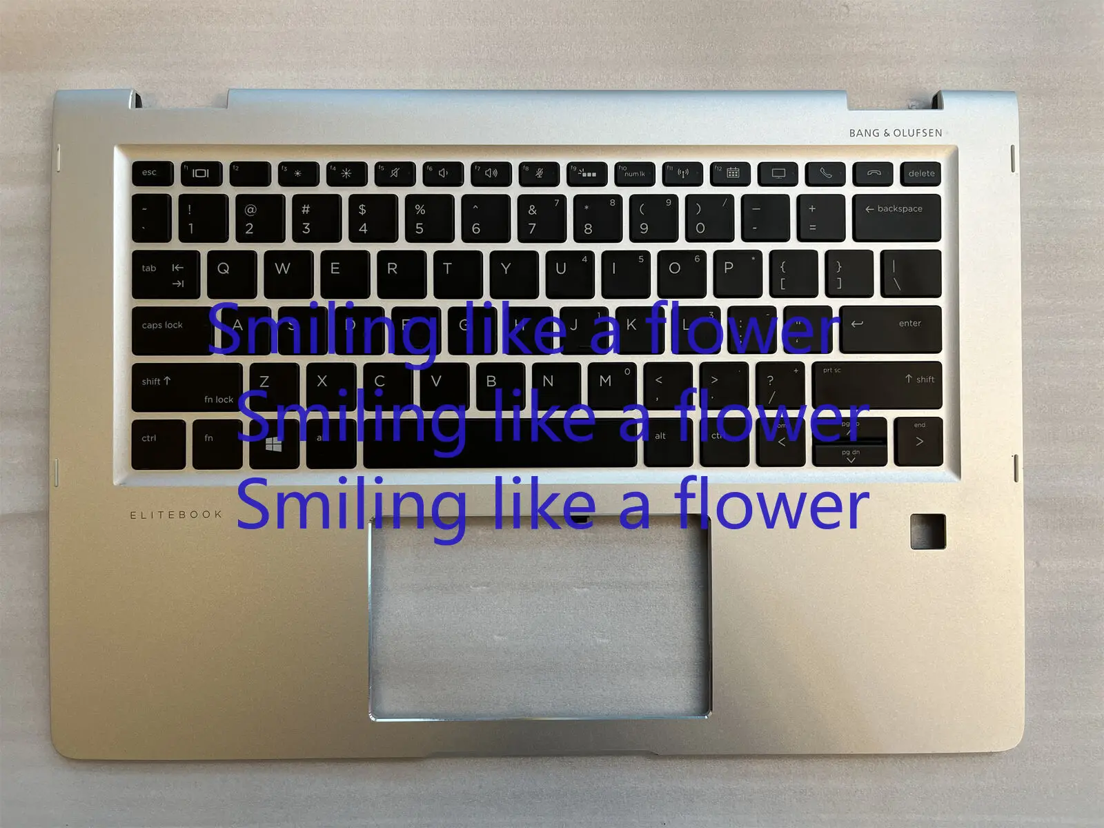 Подставка для рук с клавиатурой и отпечатками пальцев с подсветкой для HP Elitebook X360 1030 G2 Silver