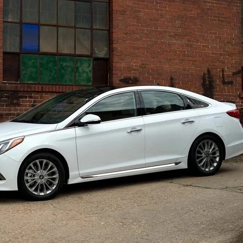 Фото Автомобильные задние жалюзи для Hyundai Sonata 9th 2015-2019, боковая крышка затвора, отделка, наклейка, совок, шторы, АБС-углеродное волокно №5