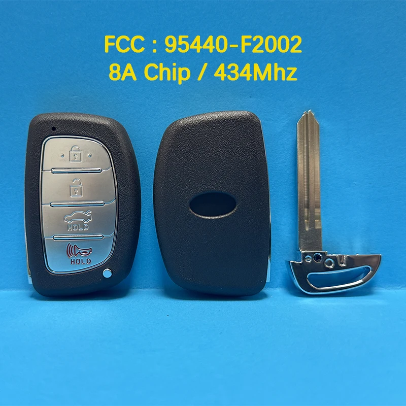 CN020220 Aftermarket 4-кнопочный смарт-брелок с дистанционным управлением 8A чип 434 МГц FCC 95440-F2002 для Hyundai Elantra Sedan 4DR 2020 Стартеры