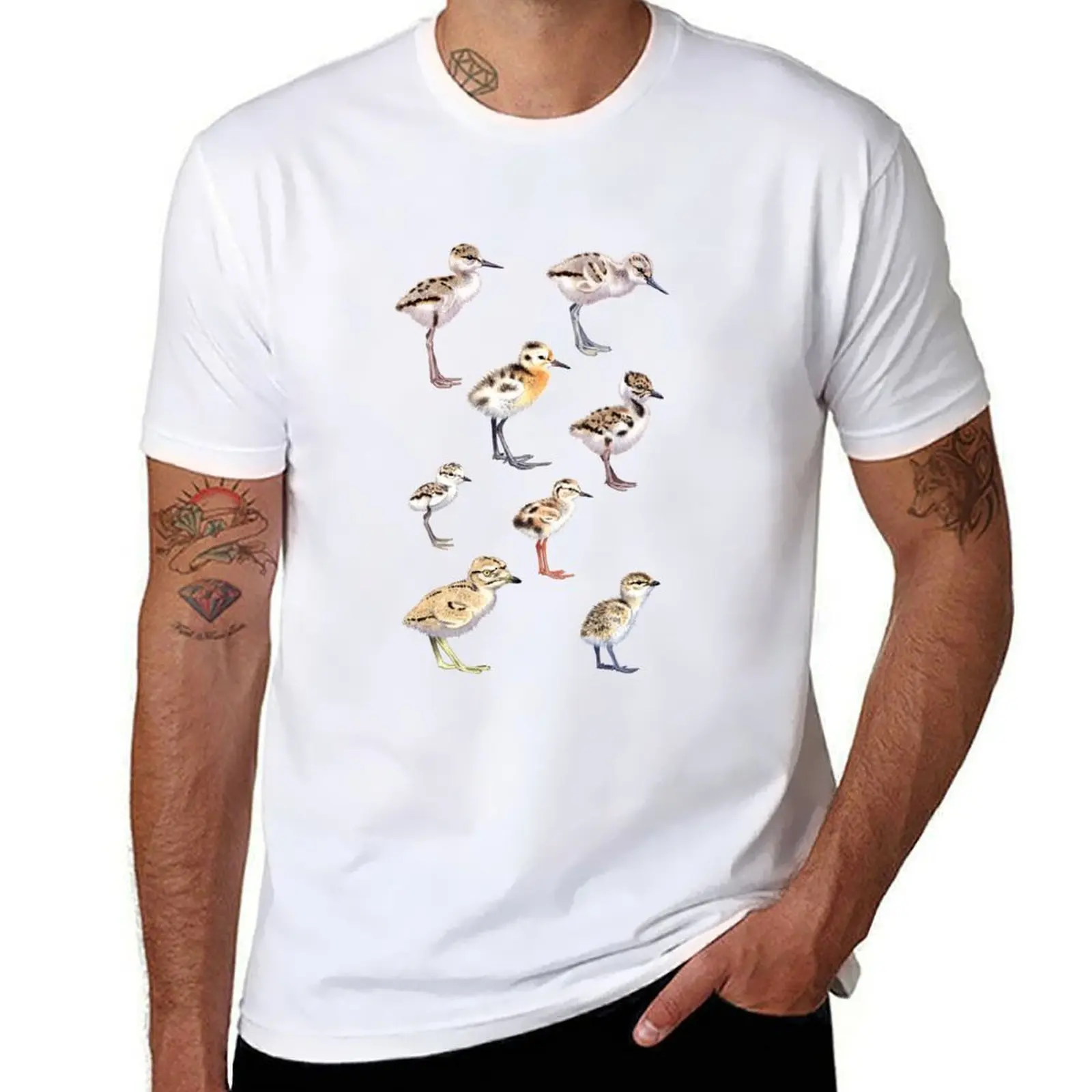 Футболка Shorebird chicks, мужская футболка, дизайнерские футболки для мужчин, хлопковая забавная футболка