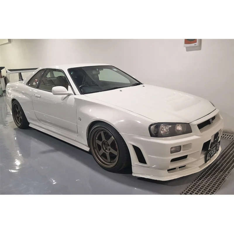 Фото SAAR подходит для Nissan Skyline R34, детали для модификации автомобиля из углеродного волокна Z Tune Fender GTT, передний бампер №4