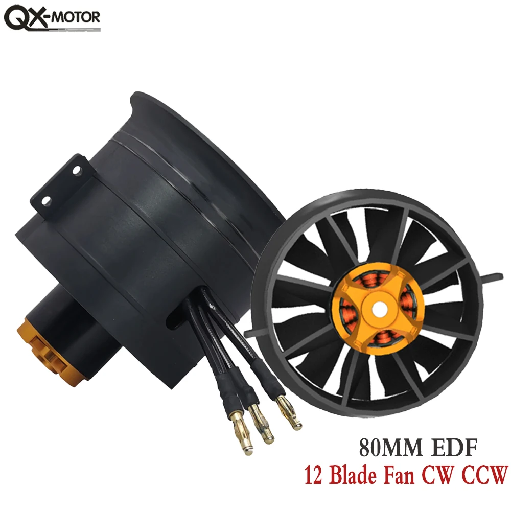 QX-MOTOR 80 мм QF3538 QF3748 EDF 12 лопастей канальный вентилятор CW CCW с 80A 120A 160A ESC для деталей радиоуправляемого мультироторного вертолета Jet plane Радиоуправляемые игрушки