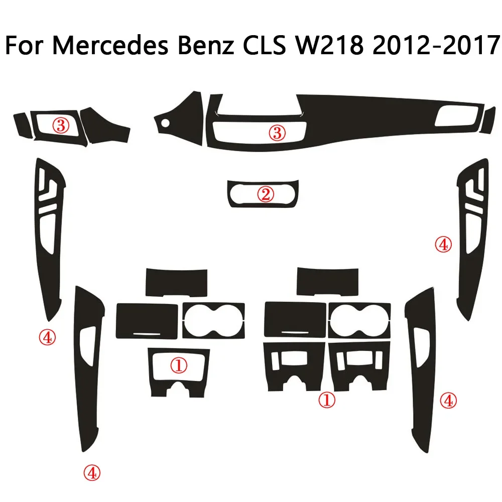 Фото Для Mercedes Benz CLS W218 2012-17 интерьерная Центральная панель управления дверная ручка наклейка из углеродного волокна наклейки аксессуары для стайлинга автомобиля №2